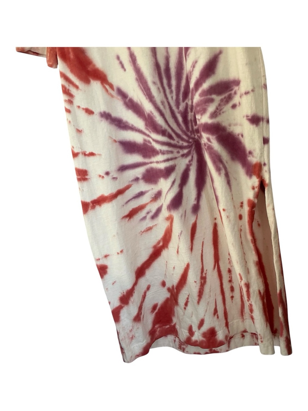 Free People Beach Camilla Tie-Dye Short Sleeve Shirt Dress in Red and Purple - Picture 11 of 11